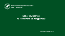 NABÓR ZEWNĘTRZNY NA STANOWISKO DS KSIĘGOWOŚCI